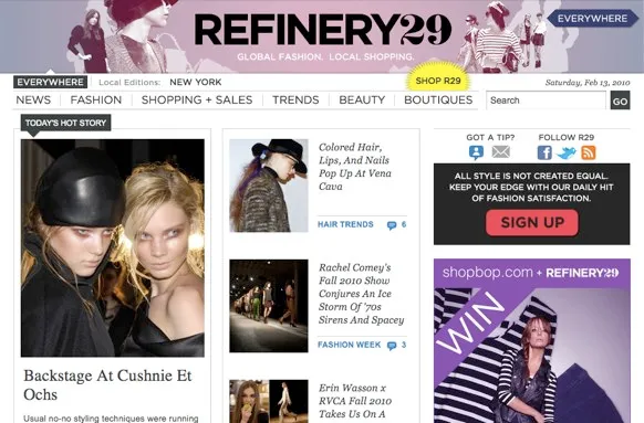 Website Refinery 29 cung cấp cho Stylists những kiến thức bổ ích về thời trang